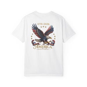 アメリカ建国250周年記念Tシャツ（1776年～2026年）｜愛国的な鷲、自由、国旗 画像 3
