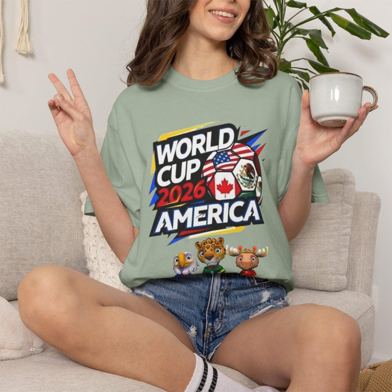 T-shirt WK voetbal 2026 America Soccer Mascottes | Amerikaans voetbalshirt afbeelding 8