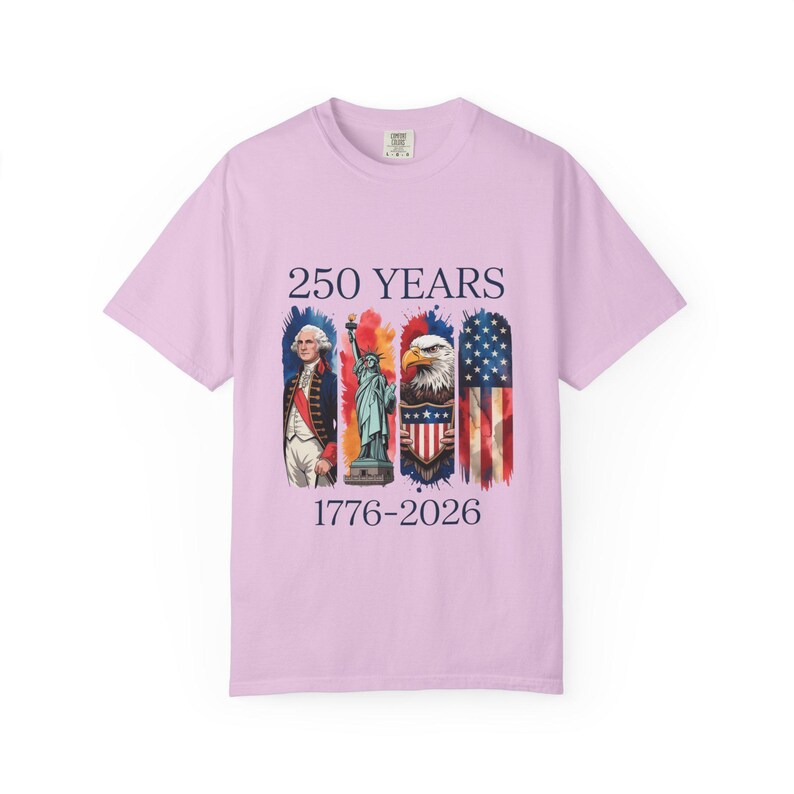 アメリカ建国250周年記念Tシャツ（1776年～2026年）｜愛国的な鷲、自由、国旗 画像 6