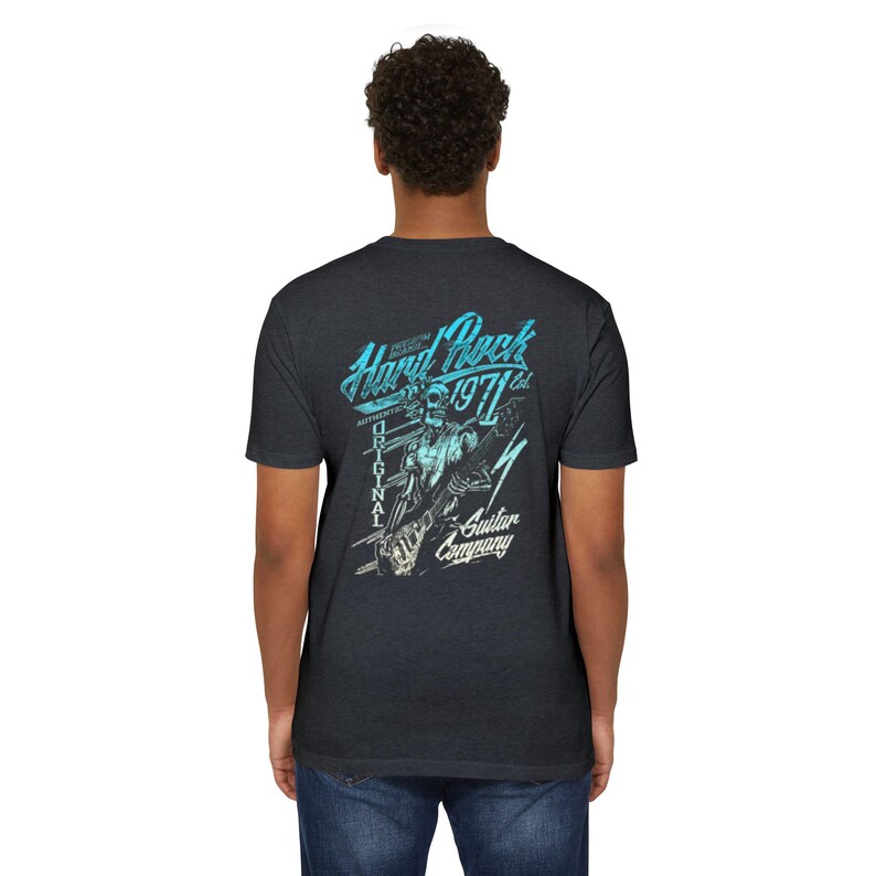 Hard Rock Guitar Skull 1971 T-shirt | Retro Rock Band Tee image 15
