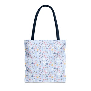 Pastel Floral Pattern Tote Bag | Small Flowers Allover Print image 19