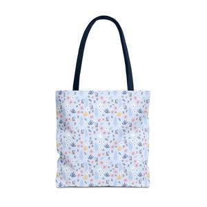 Pastel Floral Pattern Tote Bag | Small Flowers Allover Print image 20