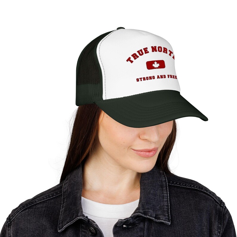 True North maple badge Foam Trucker Hat | Strong and Free Canada image 13