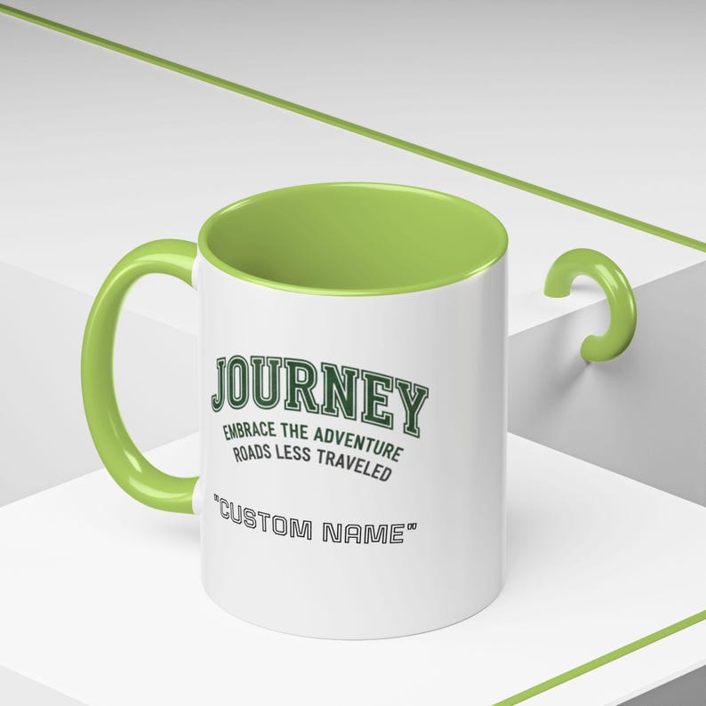 Custom Name Journey Embrace the Adventure Roads Less Traveled Mug | Accent Coffee Mug image 9