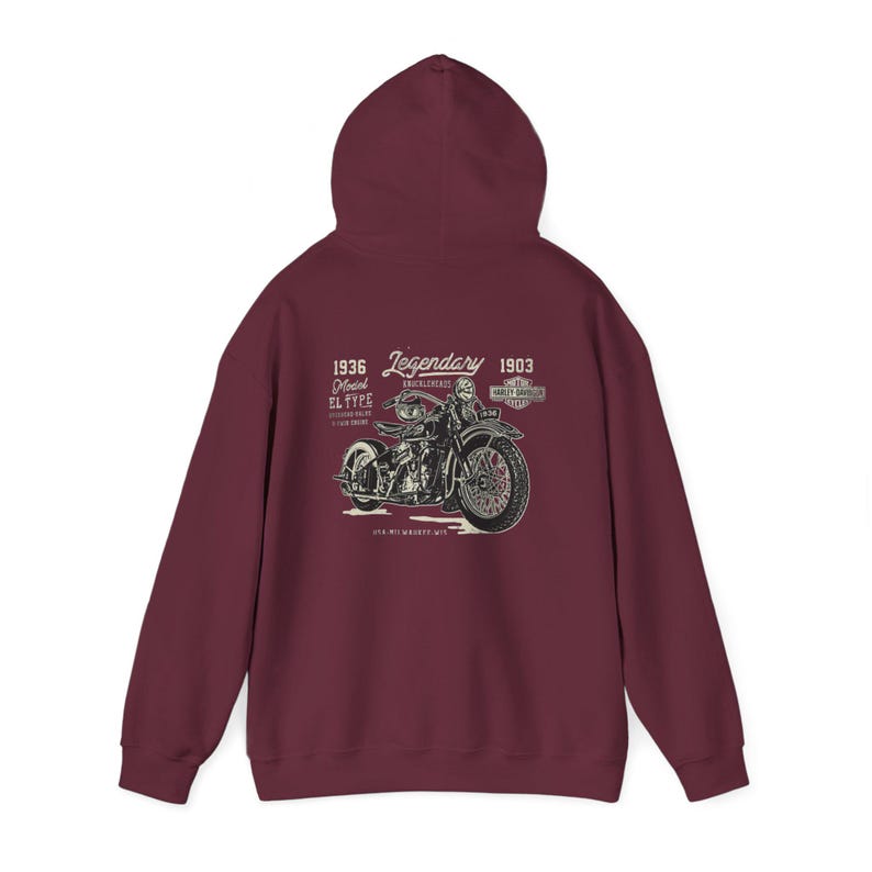 Harley Davidson fans, motorcycle riders, Vintage Motorcycle Hoodie | Harley-Davidson Script Logo image 13