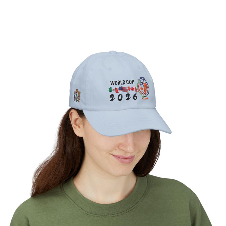 2026 World Cup Soccer Embroidered Cap | Flags & Mascot Dad Cap image 14