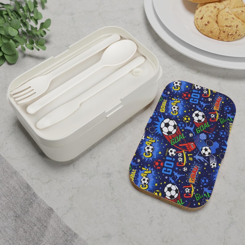 Bento-matlåda för fotbollsmål | Matlåda för barn med sportmotiv bild 5