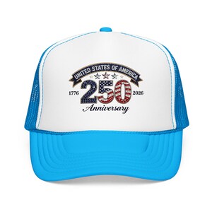 Casquette trucker 250e 250e anniversaire des États-Unis | 1776-2026 Chapeau patriotique en mousse image 2