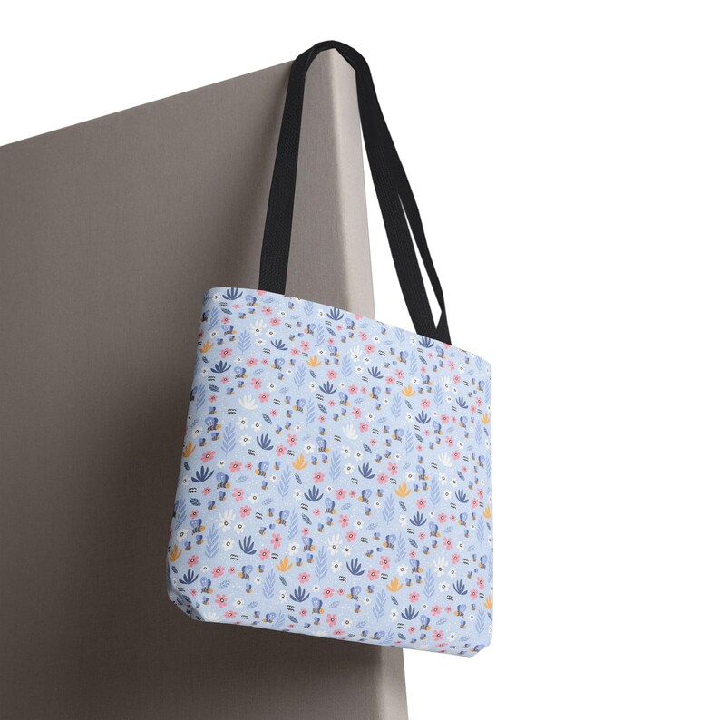Pastel Floral Pattern Tote Bag | Small Flowers Allover Print image 12