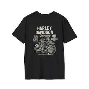 Harley Davidson Script Logo T-Shirt | Motorcycle Retro Tee image 3