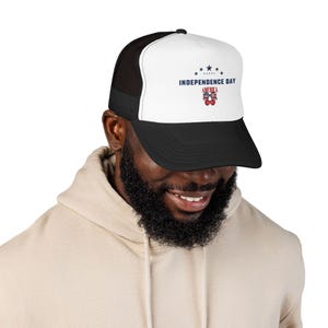 Independence Day America Skull Foam Trucker Hat | 4th of July Patriotic Stars image 11