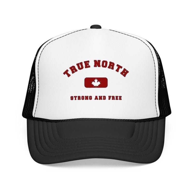 True North maple badge Foam Trucker Hat | Strong and Free Canada image 1