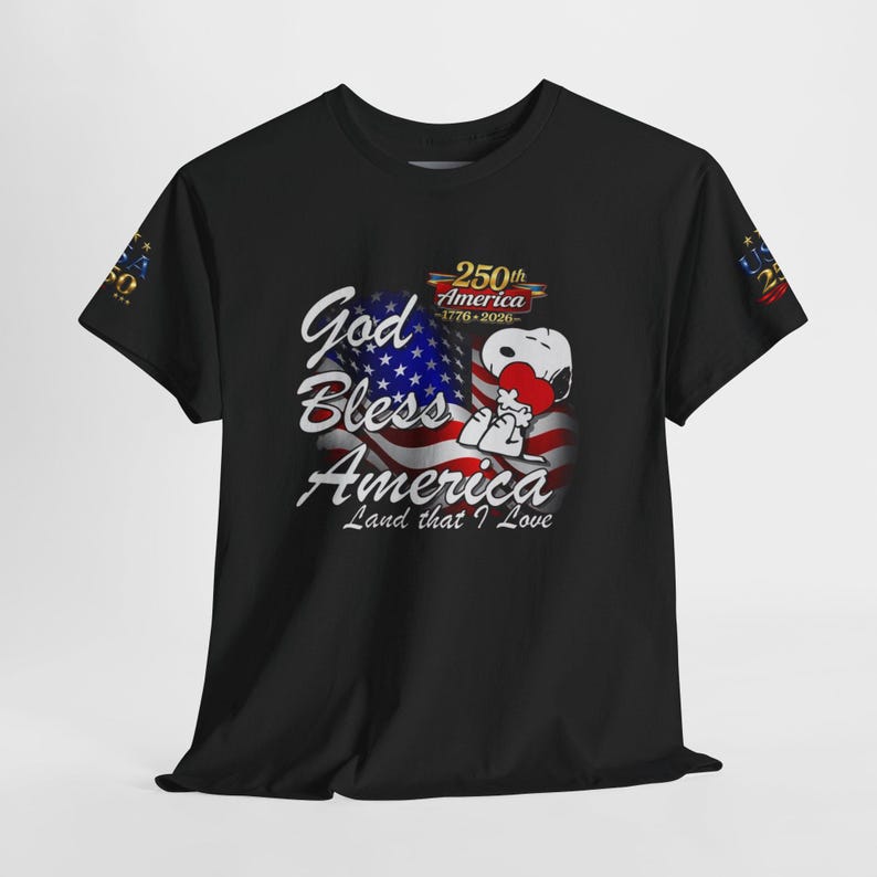 USA 250th Anniversary God Bless America Tee | Patriotic Flag Eagle image 11