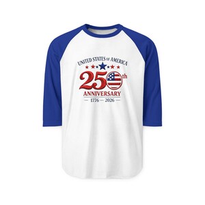 25th Anniversary USA Flag Logo Raglan Shirt | 1776-2026 image 13