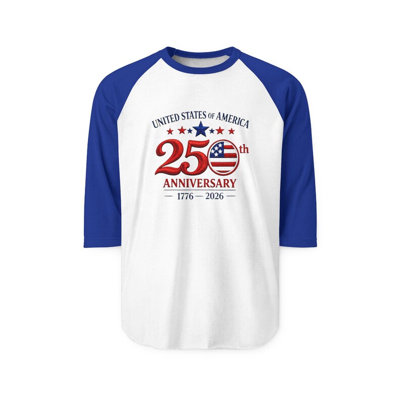 25th Anniversary USA Flag Logo Raglan Shirt | 1776-2026 image 13