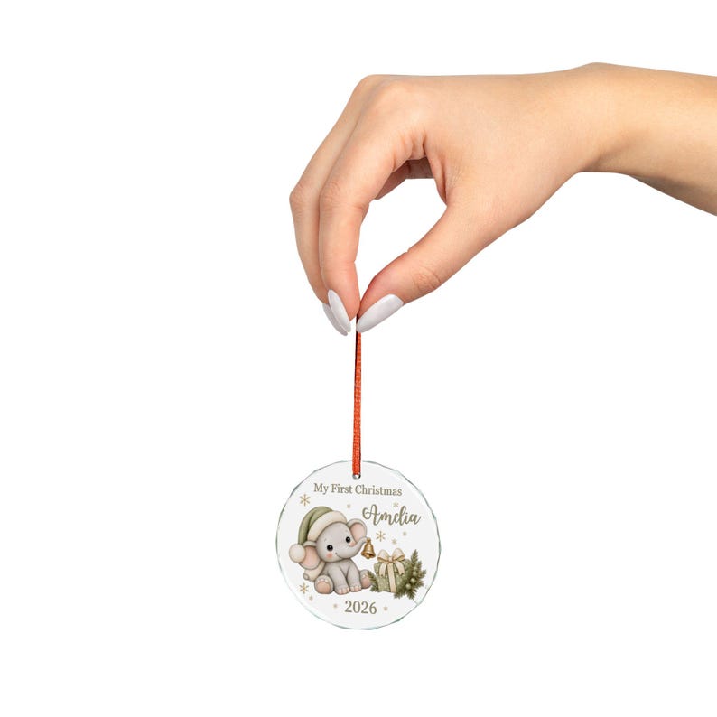 My First Christmas Elephant Ornament | Custom Baby 2026 Gift image 6