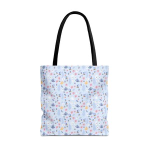Pastel Floral Pattern Tote Bag | Small Flowers Allover Print image 8