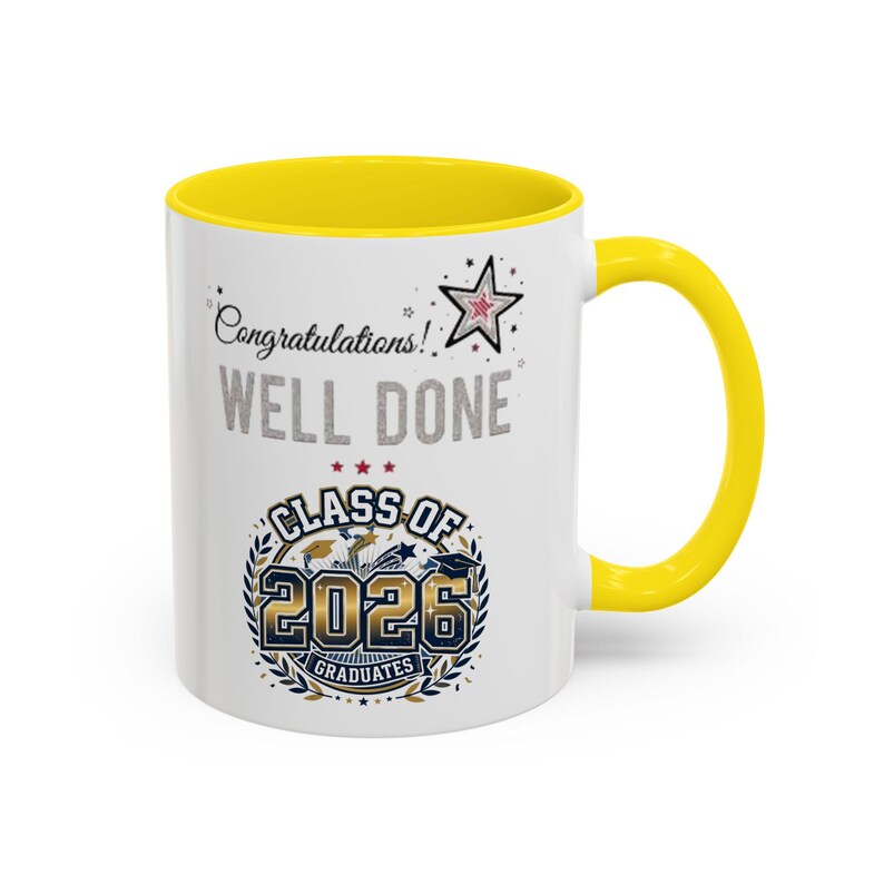 Klasse von 2026 Abschluss Herzlichen Glückwunsch Tasse | Akzent-Kaffeebecher Bild 16