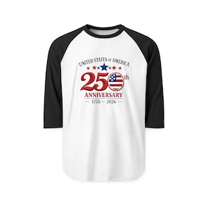 25th Anniversary USA Flag Logo Raglan Shirt | 1776-2026 image 11