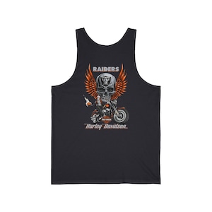 Unisex Harley Davidson fans Tank,Raiders Skull with Wings Motorcycle | Biker Racing Tank Top image 11