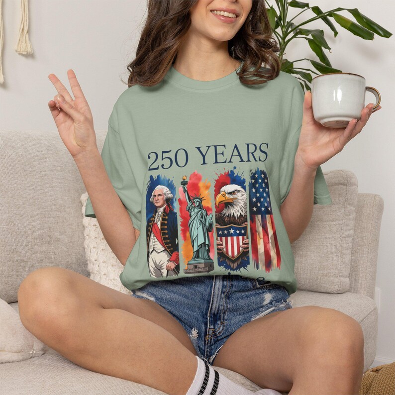 アメリカ建国250周年記念Tシャツ（1776年～2026年）｜愛国的な鷲、自由、国旗 画像 14