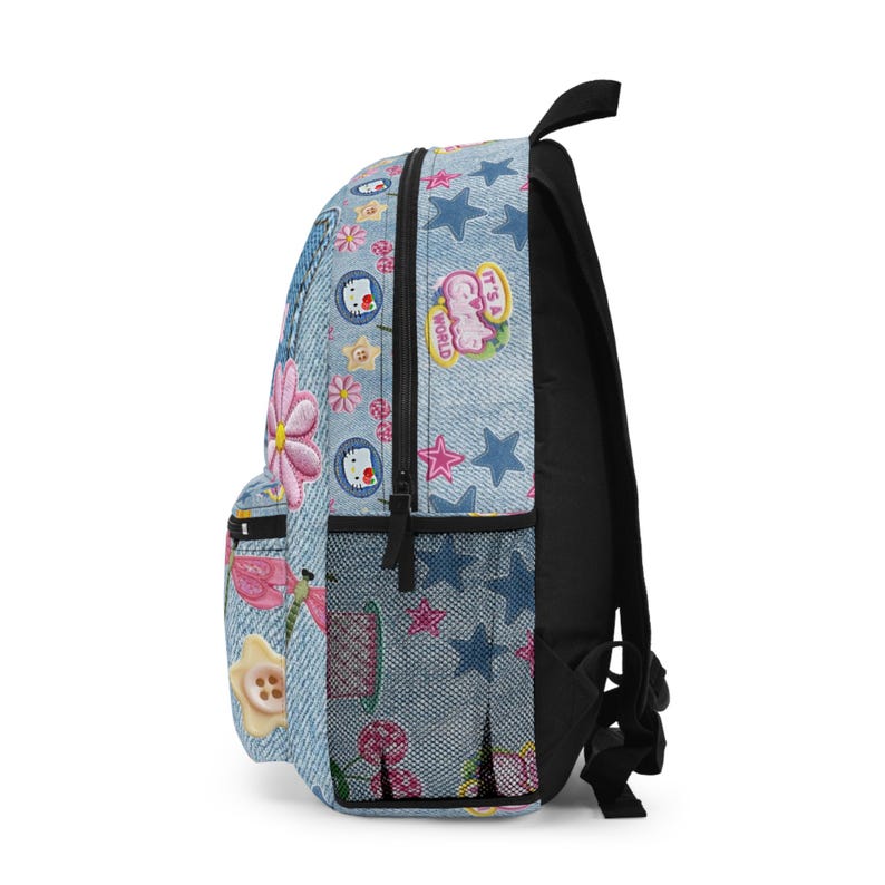 Back To School Hello Kitty design Backpack | Personalized Name Kids School Book Bag image 2