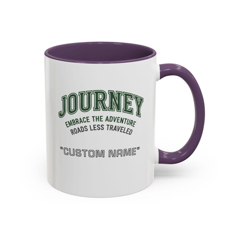 Custom Name Journey Embrace the Adventure Roads Less Traveled Mug | Accent Coffee Mug image 15