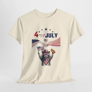 USA 250 Years Patriotic Raccoon 4th of July Tee | American Flag, Fireworks image 7