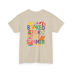 Booked for the Summer Tee | Reading Beach Book Stack Tee image 3