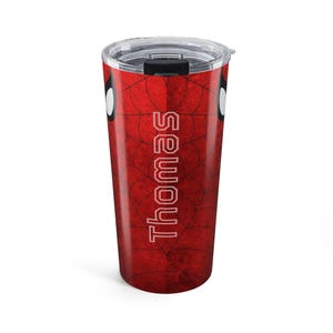 Tumbler met spinnenhoodie-illustratie | Gepersonaliseerde roestvrijstalen reisbeker van 590 ml afbeelding 4
