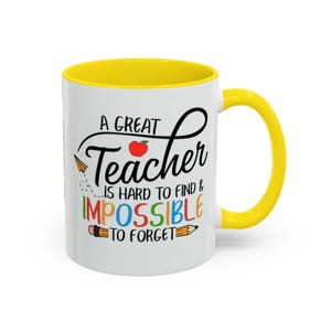 Un buen profesor es difícil de encontrar, imposible de olvidar. Taza de café/taza decorativa (325/444 ml) imagen 7