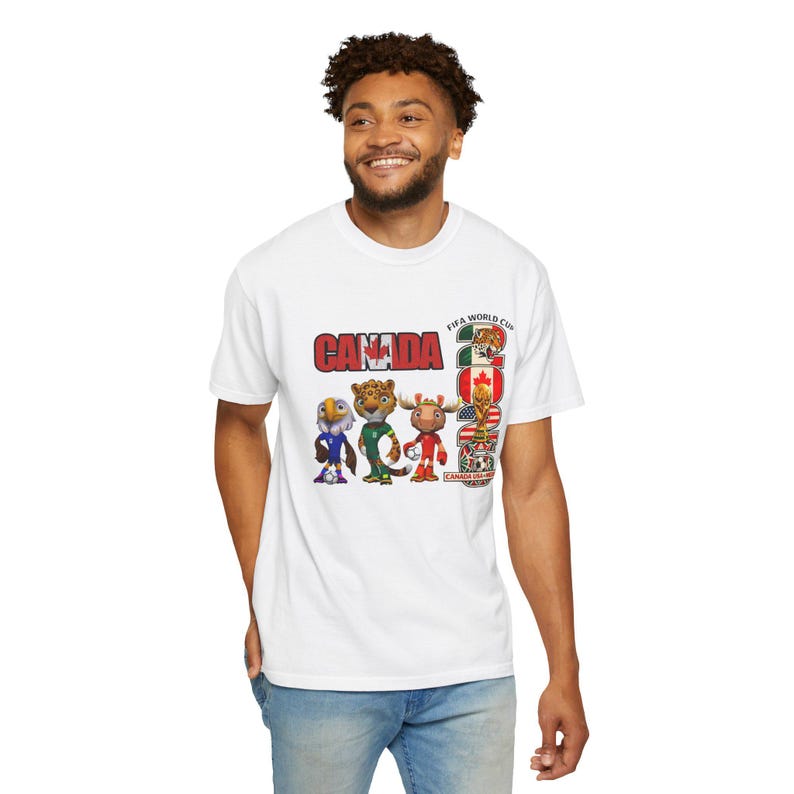 World Cup I Love Canada T-shirt esdoornblad | T-shirt met Canadese karakters afbeelding 15
