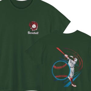 Basebollslagman grafisk t-shirt | Basebollspelare illustration, sporttröja bild 1