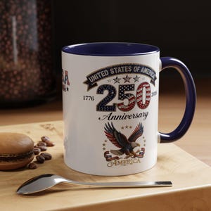 USA 250th Anniversary Eagle Coffee Mug | Patriotic 11oz 15oz Accent Mug image 8