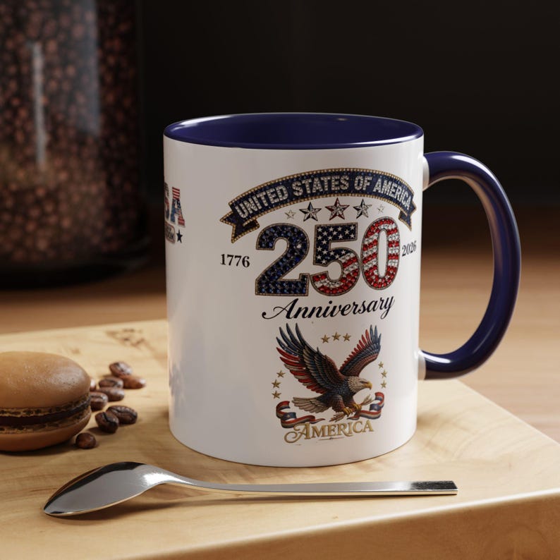USA 250th Anniversary Eagle Coffee Mug | Patriotic 11oz 15oz Accent Mug image 8