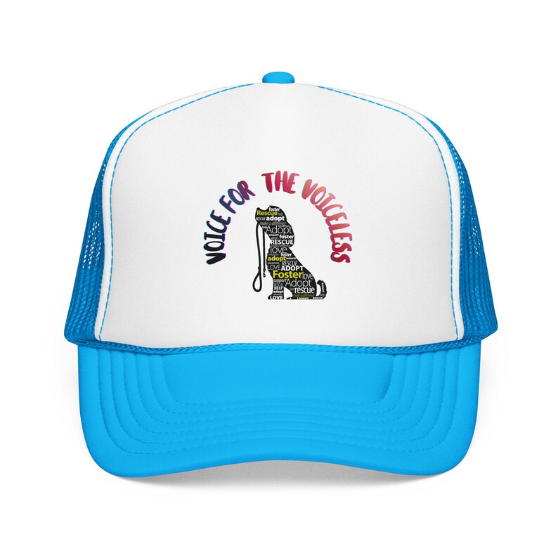 Voice for the Voiceless Foam Trucker Hat | Rescue Dog Paw Print Design image 3