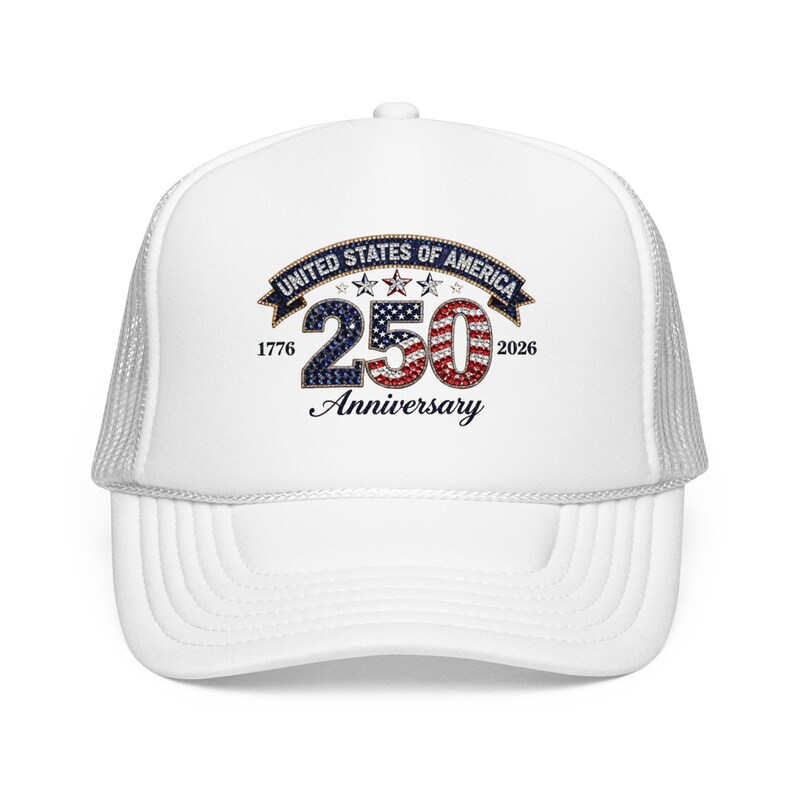 Casquette trucker 250e 250e anniversaire des États-Unis | 1776-2026 Chapeau patriotique en mousse image 6