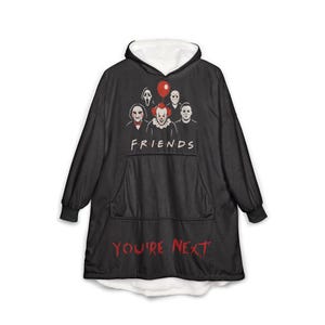 Halloween Horror Movie Killers Hooded Blanket | You're Next Graphic Slasher Print image 13
