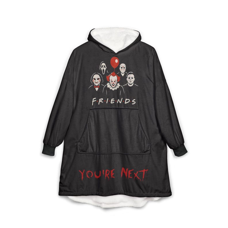 Halloween Horror Movie Killers Hooded Blanket | You're Next Graphic Slasher Print image 13