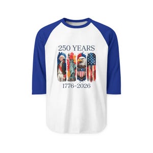 250 años 1776-2026 Camiseta raglán con motivos nativos americanos y bandera / Bicentenario Americana imagen 11