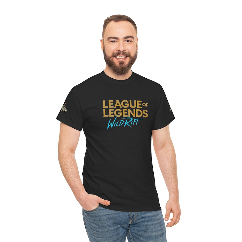 Jeu PC avec logo League of Legends Wild Rift | T-shirt imprimé emblèmes classés dans le dos image 9