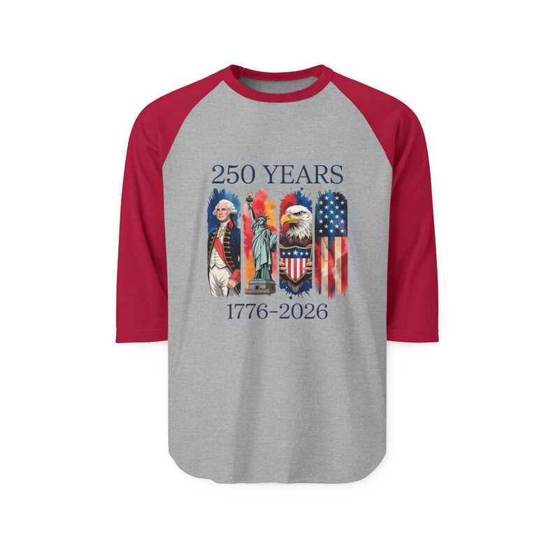 250 años 1776-2026 Camiseta raglán con motivos nativos americanos y bandera / Bicentenario Americana imagen 10