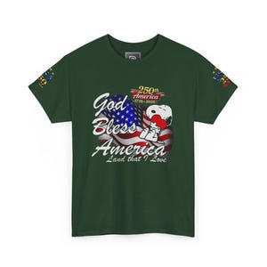 USA 250th Anniversary God Bless America Tee | Patriotic Flag Eagle image 7