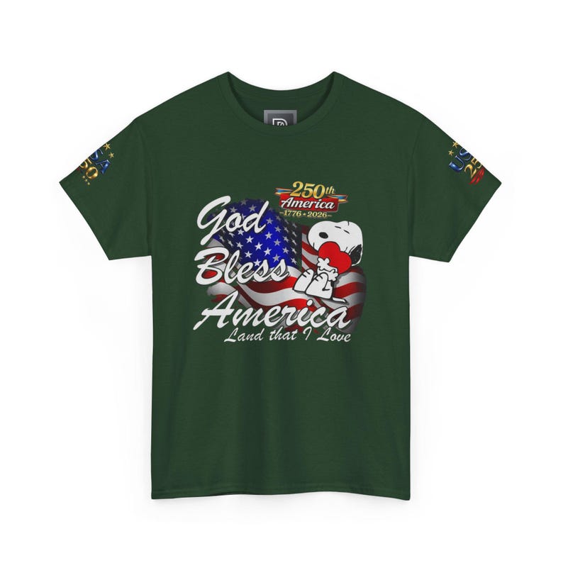USA 250th Anniversary God Bless America Tee | Patriotic Flag Eagle image 7