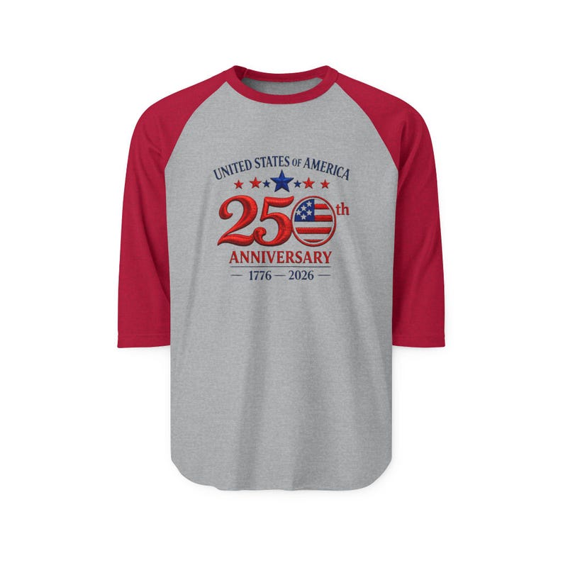 25th Anniversary USA Flag Logo Raglan Shirt | 1776-2026 image 12