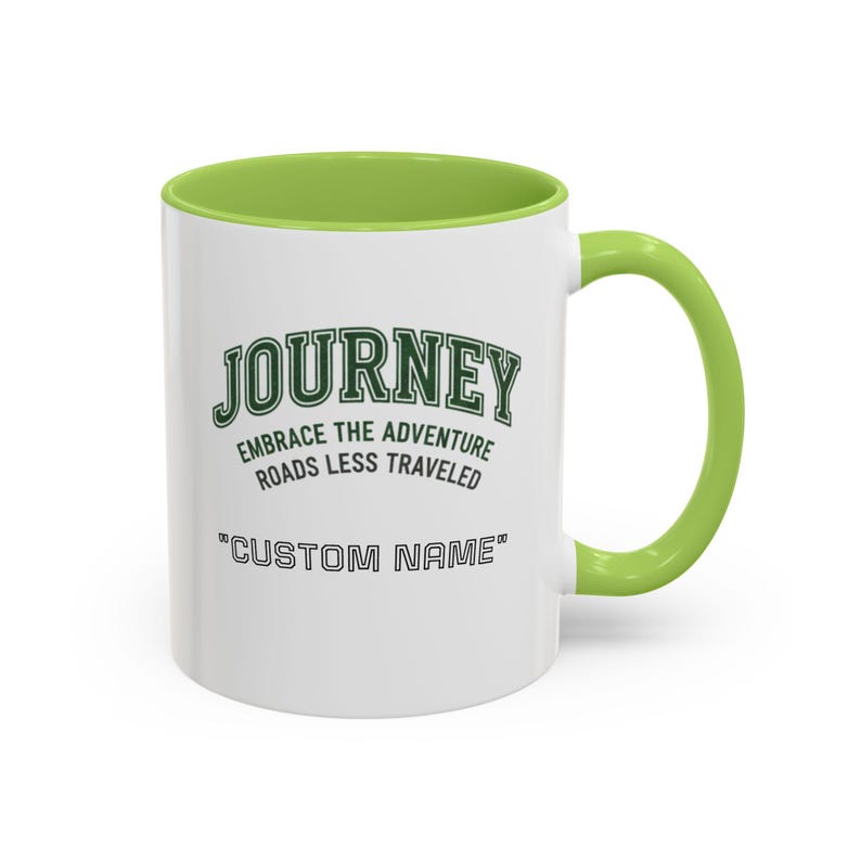 Custom Name Journey Embrace the Adventure Roads Less Traveled Mug | Accent Coffee Mug image 14