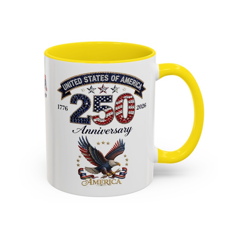 USA 250th Anniversary Eagle Coffee Mug | Patriotic 11oz 15oz Accent Mug image 16