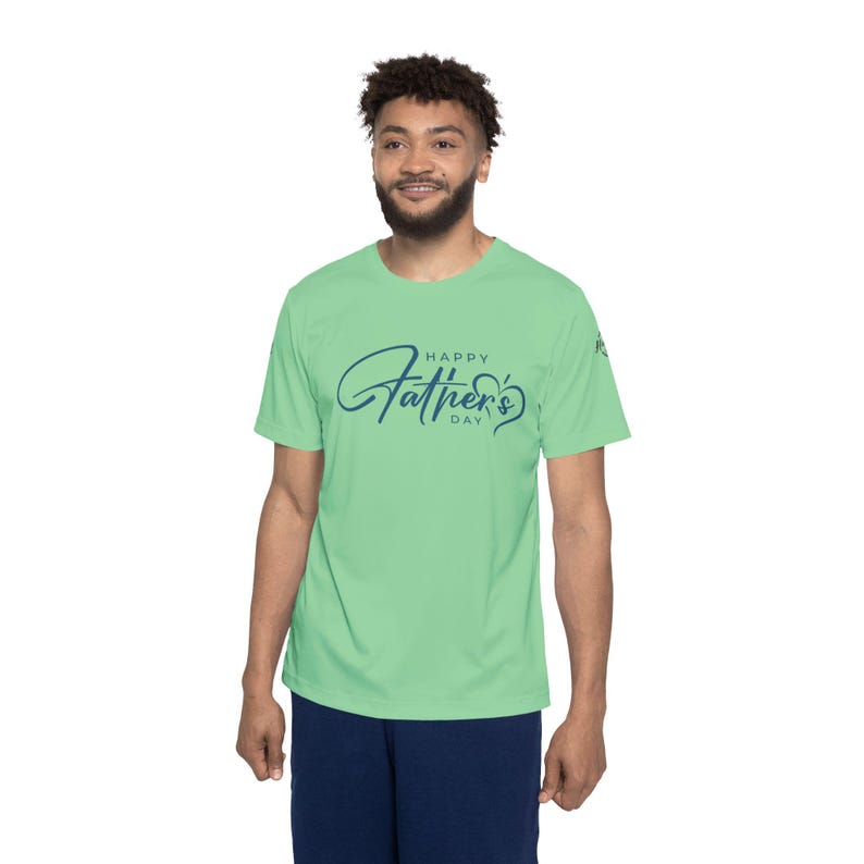 Maglia sportiva da uomo con scritta "Happy Father's Day" / Scritta "Dad" sul retro immagine 8