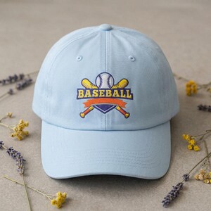 Gorra de béisbol con logo de bates cruzados / Gorra de béisbol bordada imagen 4