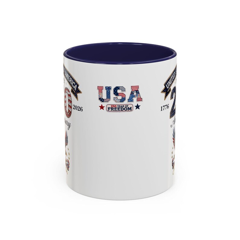 USA 250th Anniversary Eagle Coffee Mug | Patriotic 11oz 15oz Accent Mug image 14